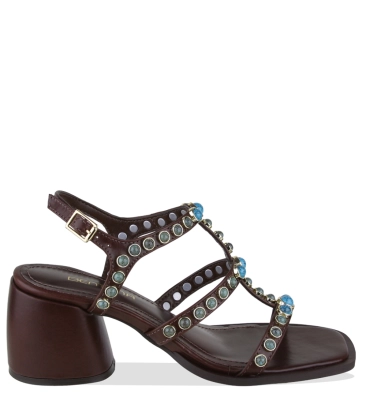 SANDÁLIA SALTO MÉDIO BENTANA MARROM