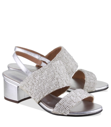 SANDÁLIA SALTO MÉDIO LORENA BOTTI PRATA