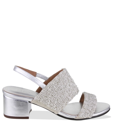 SANDÁLIA SALTO MÉDIO LORENA BOTTI PRATA