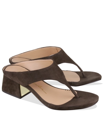 SANDÁLIA SALTO MÉDIO LUIZA BARCELOS MARROM