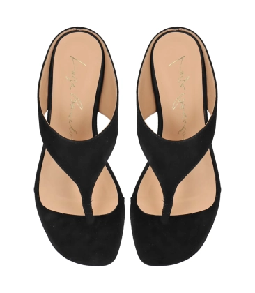 SANDÁLIA SALTO MÉDIO LUIZA BARCELOS PRETO