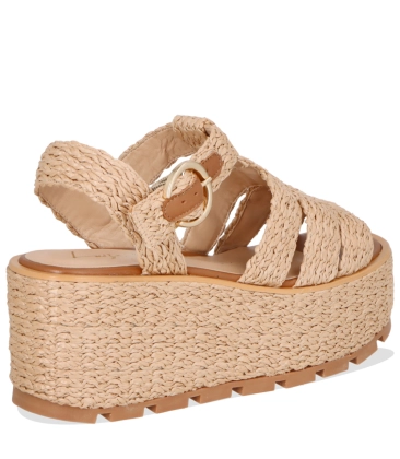 SANDÁLIA SALTO MÉDIO PLATAFORMA LUIZA BARCELOS BEGE