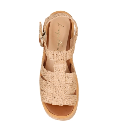SANDÁLIA SALTO MÉDIO PLATAFORMA LUIZA BARCELOS BEGE