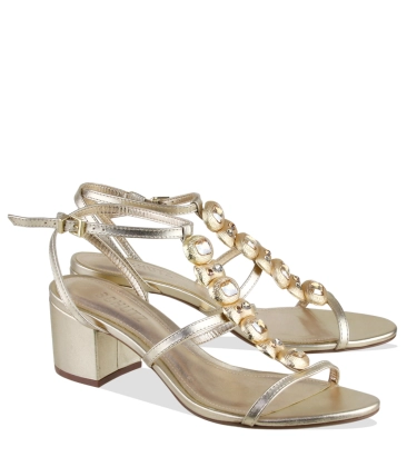 SANDÁLIA SALTO MÉDIO SCHUTZ DOURADO