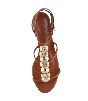 SANDÁLIA SALTO MÉDIO SCHUTZ MARROM