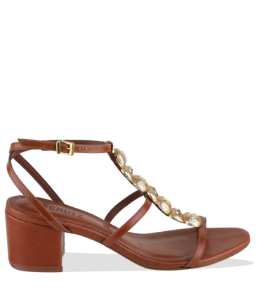 SANDÁLIA SALTO MÉDIO SCHUTZ MARROM