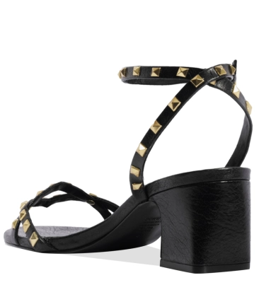 SANDÁLIA SALTO MÉDIO STUDS SCHUTZ PRETO