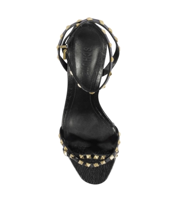 SANDÁLIA SALTO MÉDIO STUDS SCHUTZ PRETO