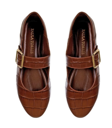 SAPATILHA CROCO SURI PAULA TORRES MARROM