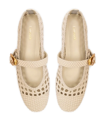 SAPATILHA VERONA MACRAMÊ BALLET LARROUDÉ BRANCO