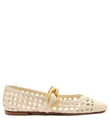 SAPATILHA VERONA MACRAMÊ BALLET LARROUDÉ BRANCO