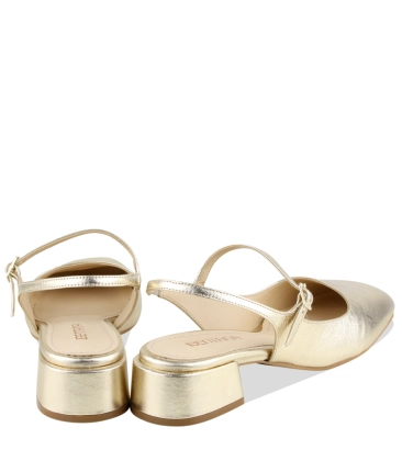 SAPATO MARY JANE SALTO BAIXO BENTANA DOURADO