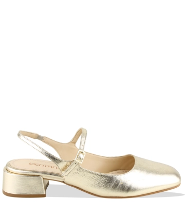 SAPATO MARY JANE SALTO BAIXO BENTANA DOURADO
