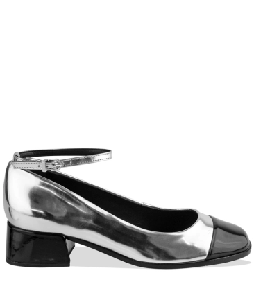 SAPATO SALTO BAIXO BONECA DOROTHY SCHUTZ PRATA