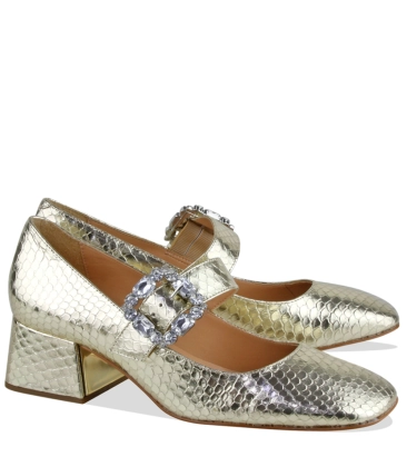 SAPATO SALTO BAIXO MARY JANE LUIZA BARCELOS DOURADO