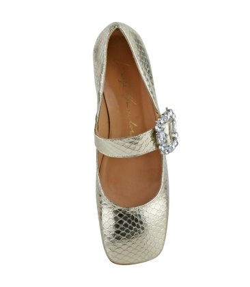 SAPATO SALTO BAIXO MARY JANE LUIZA BARCELOS DOURADO