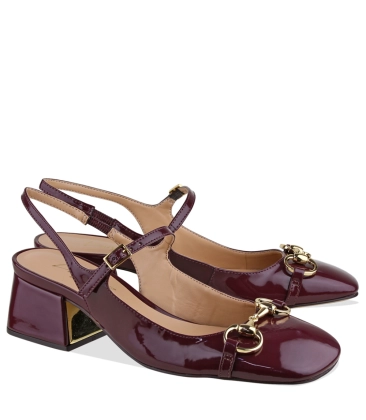 SAPATO SALTO MÉDIO SLINGBACK LUIZA BARCELOS VINHO