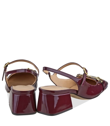 SAPATO SALTO MÉDIO SLINGBACK LUIZA BARCELOS VINHO
