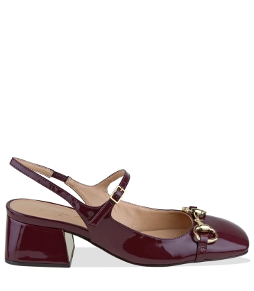 SAPATO SALTO MÉDIO SLINGBACK LUIZA BARCELOS VINHO