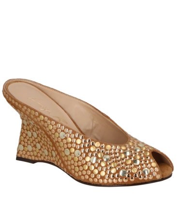 SCARPIN ANABELA SALTO ALTO LUIZA BARCELOS CARAMELO