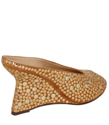 SCARPIN ANABELA SALTO ALTO LUIZA BARCELOS CARAMELO