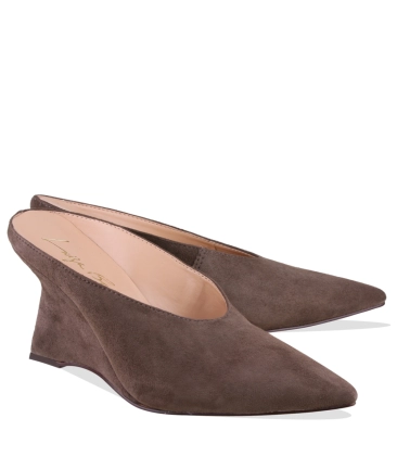 SCARPIN ANABELA SALTO ALTO LUIZA BARCELOS MARROM