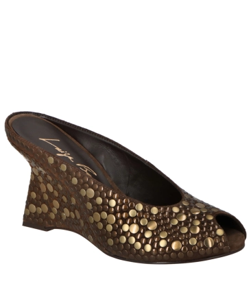 SCARPIN ANABELA SALTO ALTO LUIZA BARCELOS MARROM