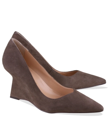 SCARPIN ANABELA SALTO ALTO LUIZA BARCELOS MARROM