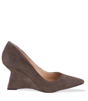 SCARPIN ANABELA SALTO ALTO LUIZA BARCELOS MARROM