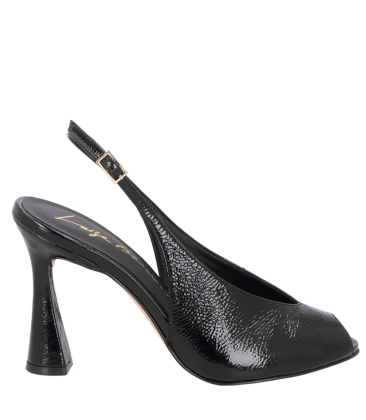 SCARPIN PEEP TOE SALTO ALTO SLINGBACK LUIZA BARCELOS PRETO