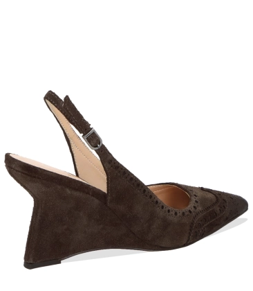 SCARPIN SALTO ALTO ANABELA SLINGBACK LUIZA BARCELOS MARROM