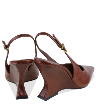 SCARPIN SALTO ALTO SLINGBACK SIENA SCHUTZ MARROM