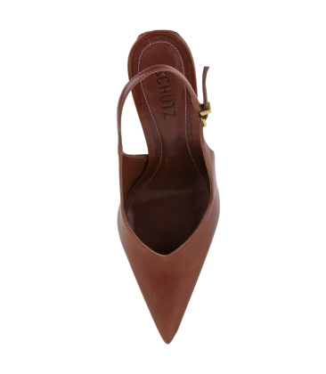 SCARPIN SALTO ALTO SLINGBACK SIENA SCHUTZ MARROM