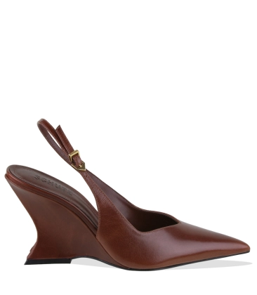 SCARPIN SALTO ALTO SLINGBACK SIENA SCHUTZ MARROM