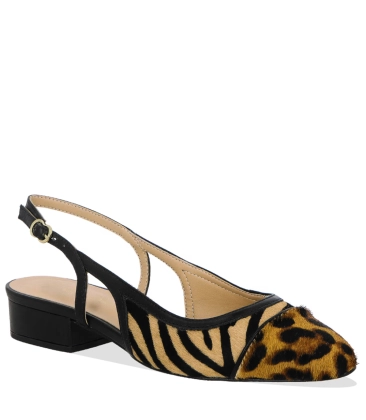 SCARPIN SALTO BAIXO SLINGBACK LUIZA BARCELOS ANIMAL PRINT
