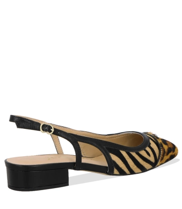 SCARPIN SALTO BAIXO SLINGBACK LUIZA BARCELOS ANIMAL PRINT