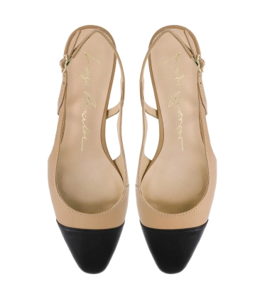 SCARPIN SALTO BAIXO SLINGBACK LUIZA BARCELOS BEGE