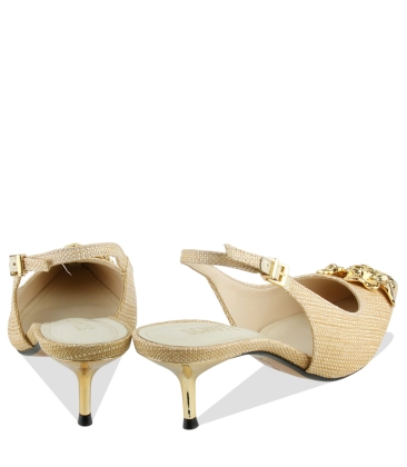 SCARPIN SALTO MÉDIO SLINGBACK FLORA SCHUTZ BEGE