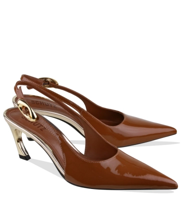 SCARPIN SALTO MÉDIO SLINGBACK SCHUTZ CARAMELO