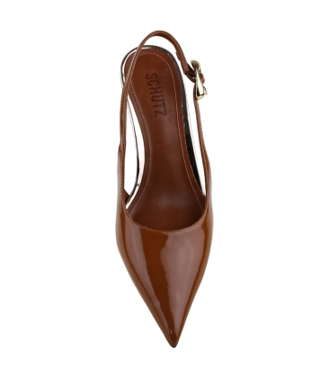 SCARPIN SALTO MÉDIO SLINGBACK SCHUTZ CARAMELO