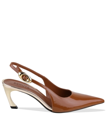 SCARPIN SALTO MÉDIO SLINGBACK SCHUTZ CARAMELO