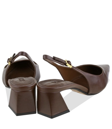 SCARPIN SALTO MÉDIO SLINGBACK SCHUTZ MARROM