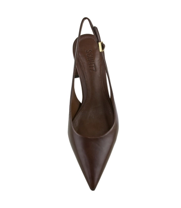 SCARPIN SALTO MÉDIO SLINGBACK SCHUTZ MARROM