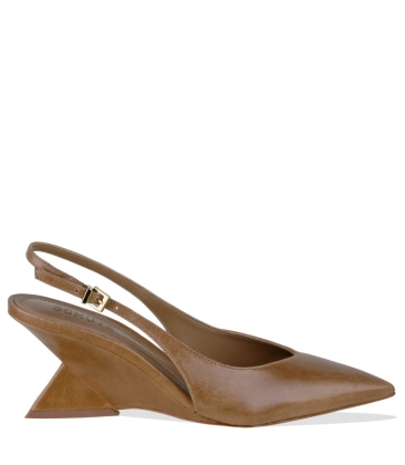 SCARPIN SALTO MÉDIO SLINGBACK ABBIF BUCKLE SCHUTZ BEGE