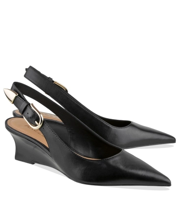 SCARPIN SALTO MÉDIO SLINGBACK ANABELA AREZZO PRETO