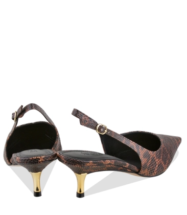 SCARPIN SALTO MÉDIO SLINGBACK AREZZO ANIMAL PRINT