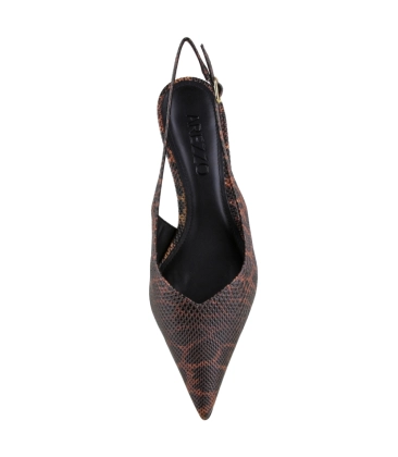 SCARPIN SALTO MÉDIO SLINGBACK AREZZO ANIMAL PRINT