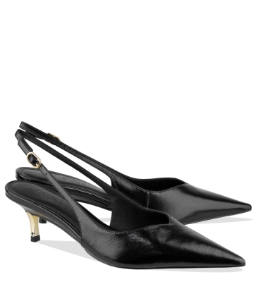 SCARPIN SALTO MÉDIO SLINGBACK AREZZO PRETO