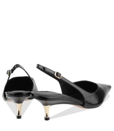 SCARPIN SALTO MÉDIO SLINGBACK AREZZO PRETO