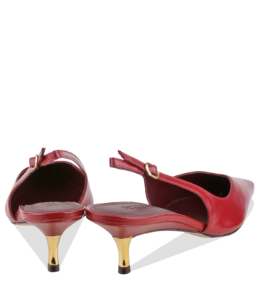 SCARPIN SALTO MÉDIO SLINGBACK AREZZO VERMELHO